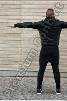 White man street photo references black jacket jogging suit 0027